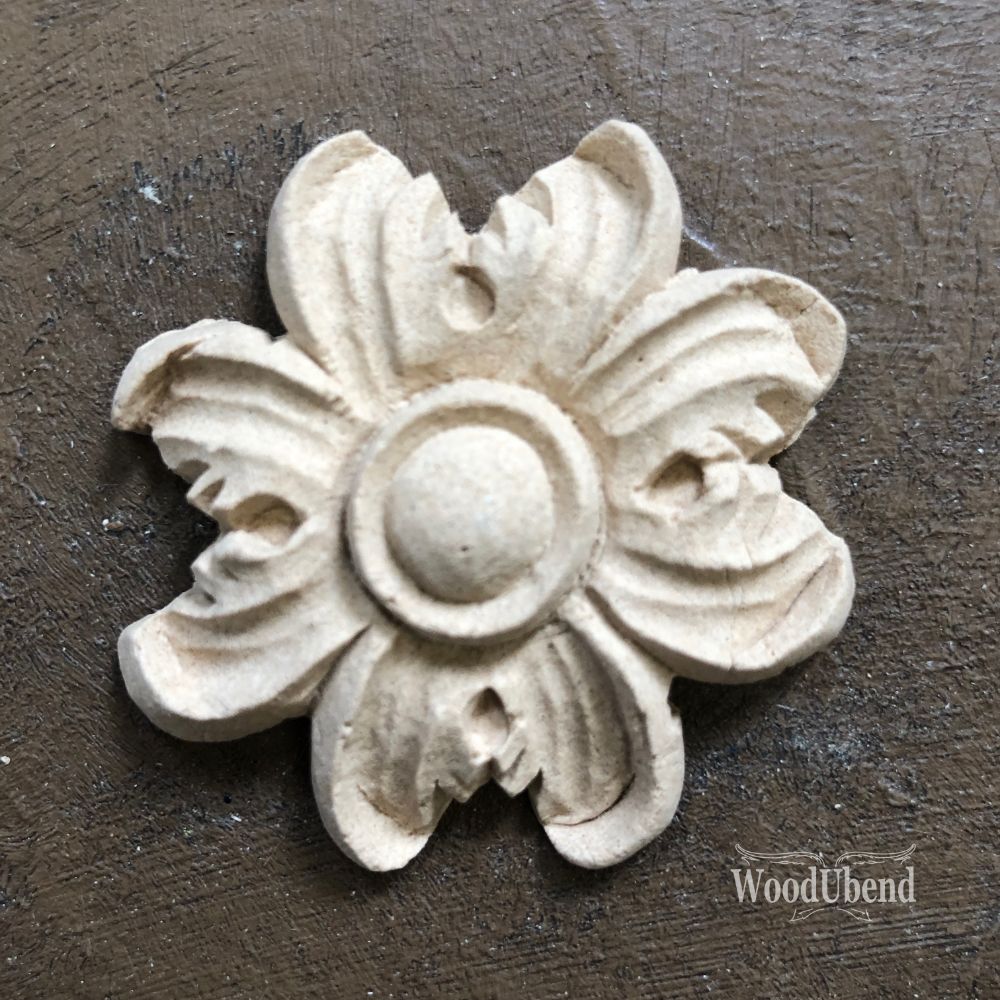 WoodUbend Pack of Five Four Petal Flower WUB2159 (1.773 × 1.97 in)