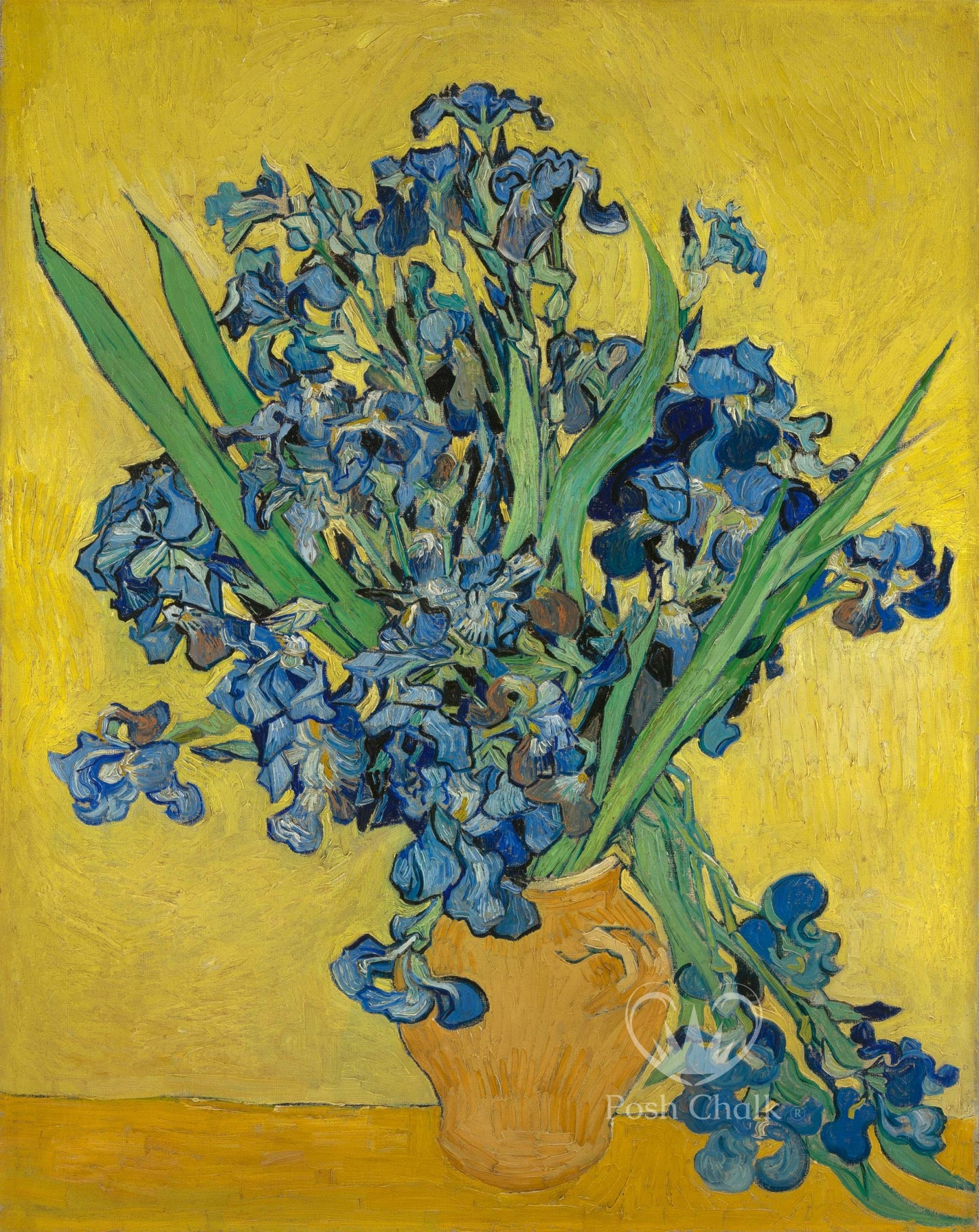 Posh Chalk Decoupage Irises in Gold