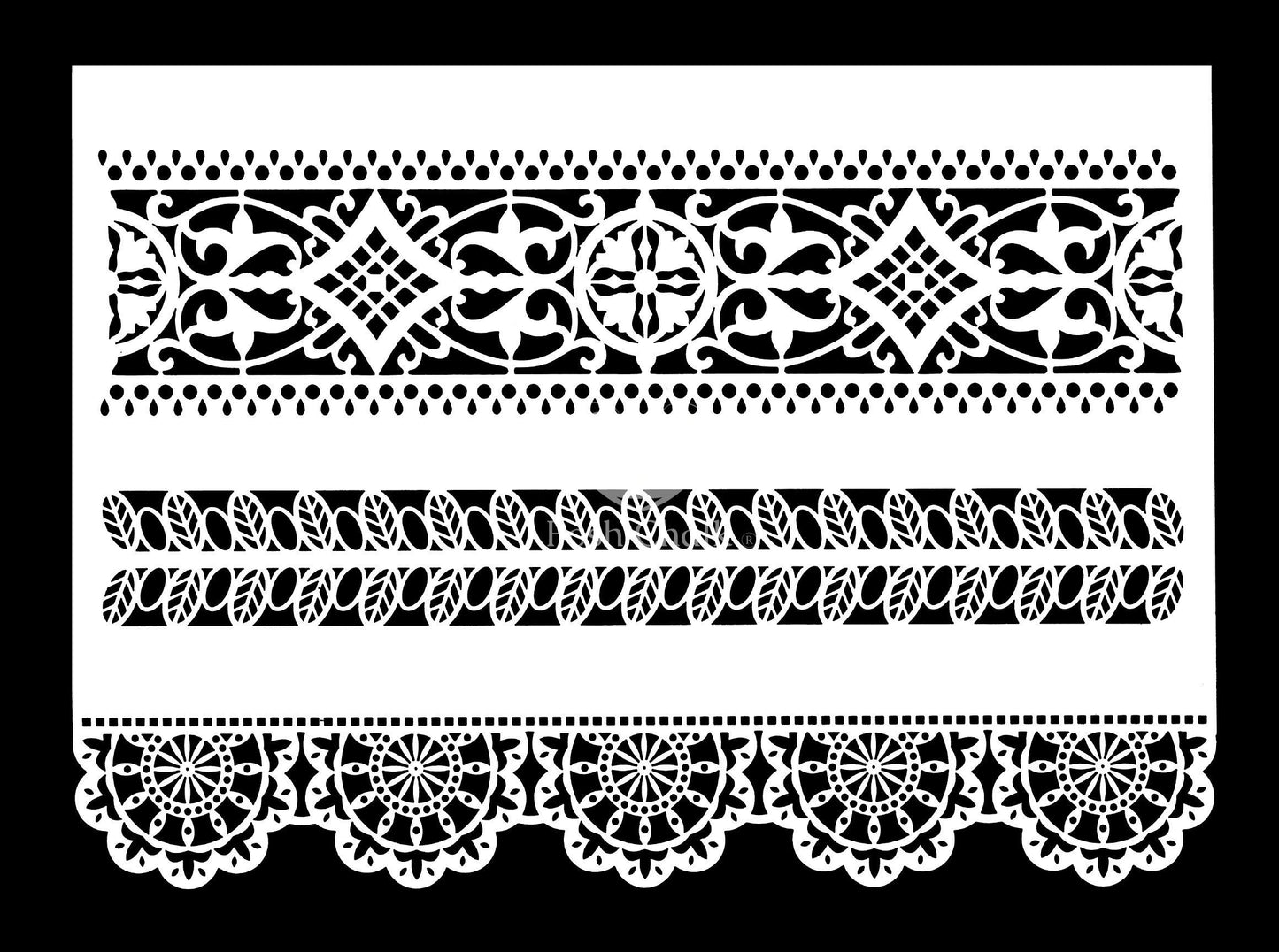 Posh Chalk Stencil Lace Border 25x35cm