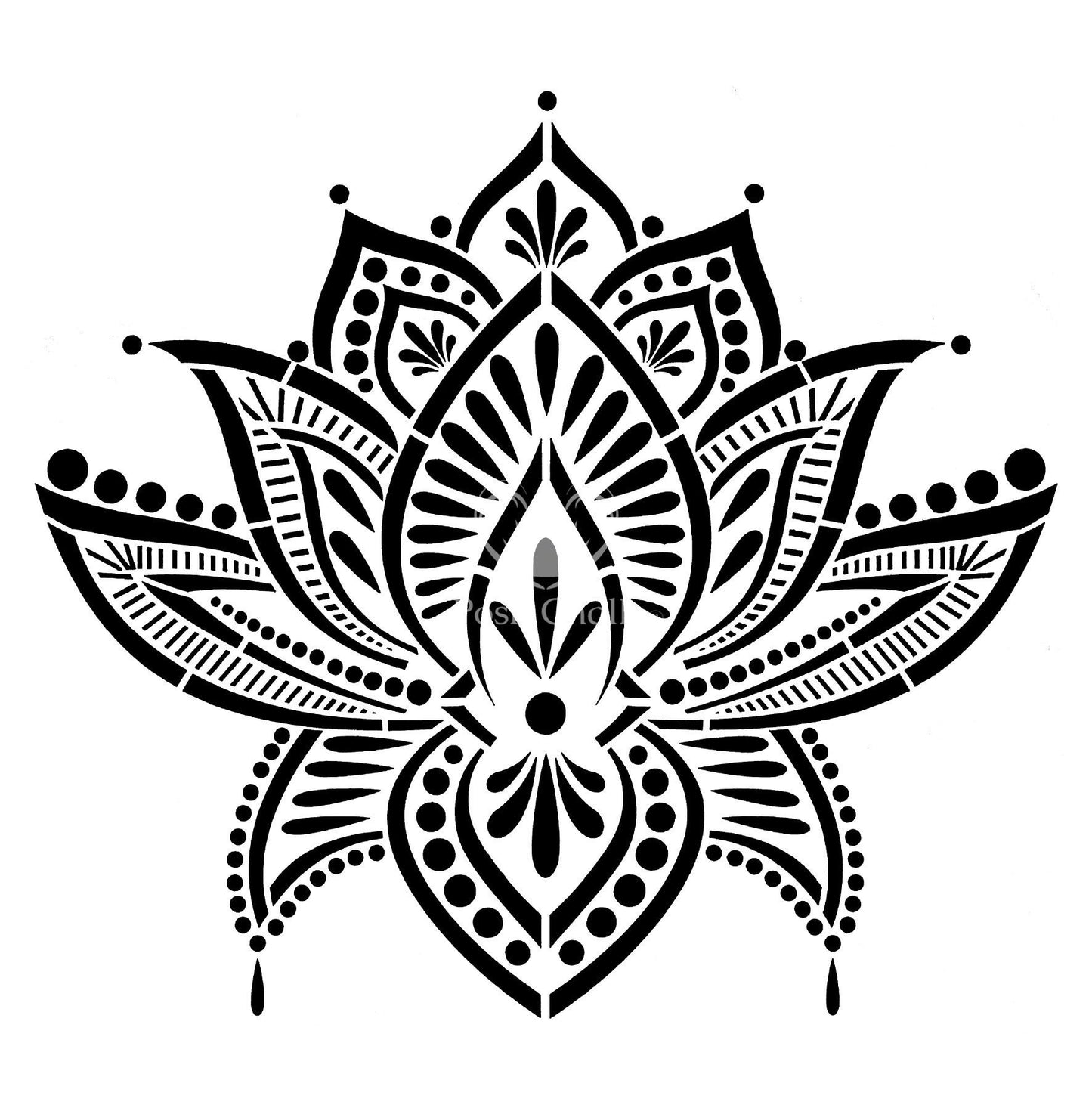 Posh Chalk Stencil Lotus Blossom 30x30cm