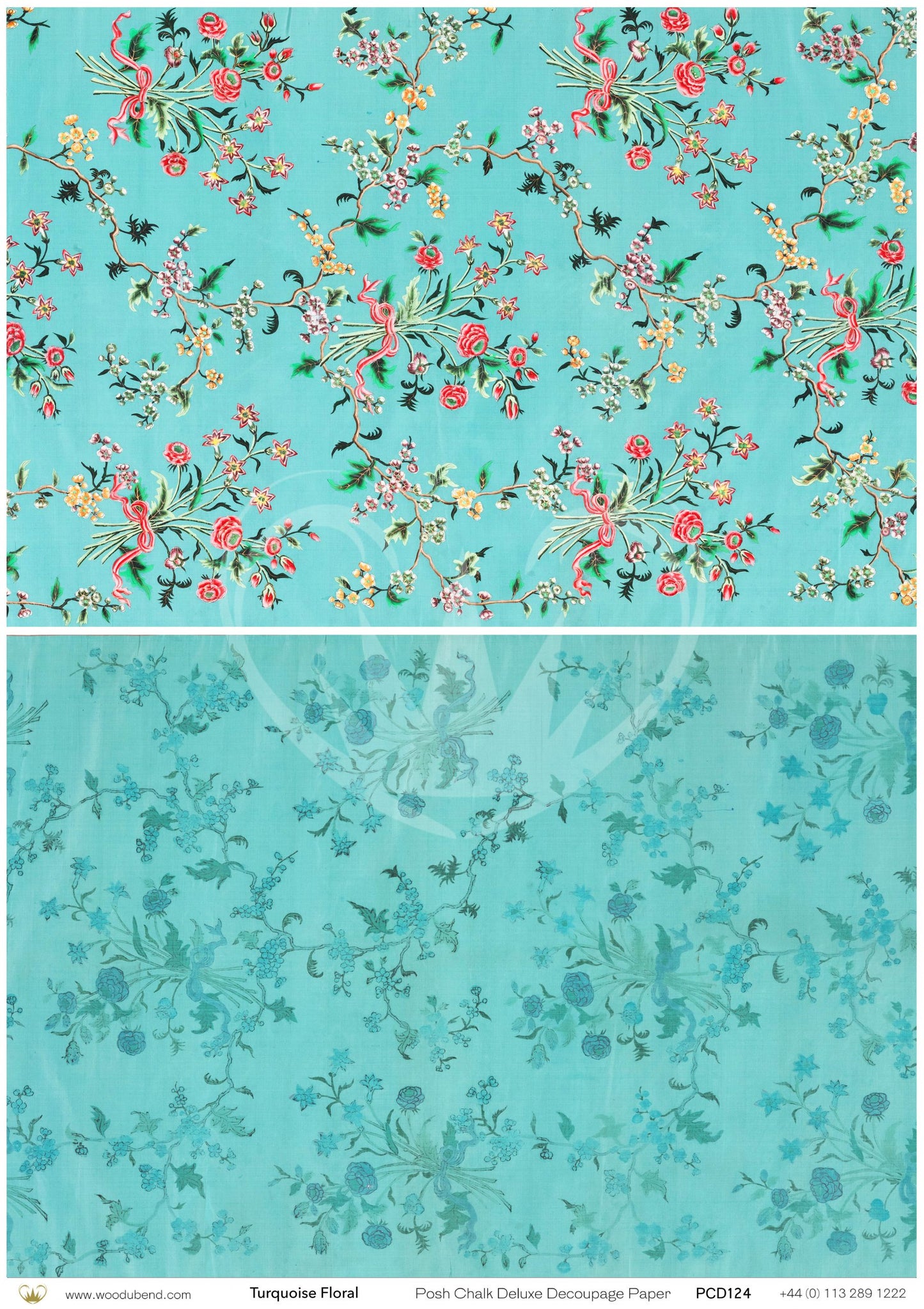 Posh Chalk Deluxe Decoupage Turquoise Floral