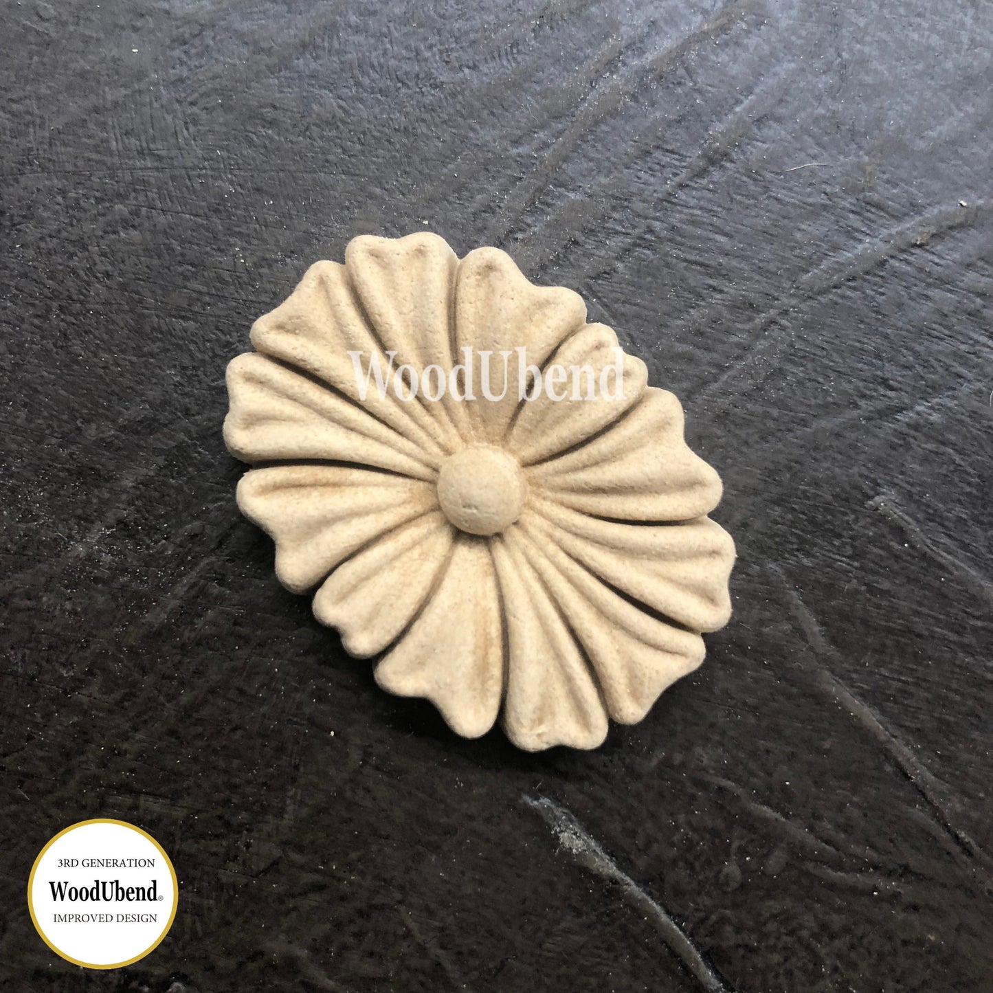 WoodUbend Pack of Five Solid Flowers WUB1333 (1.97 × 1.576 in)