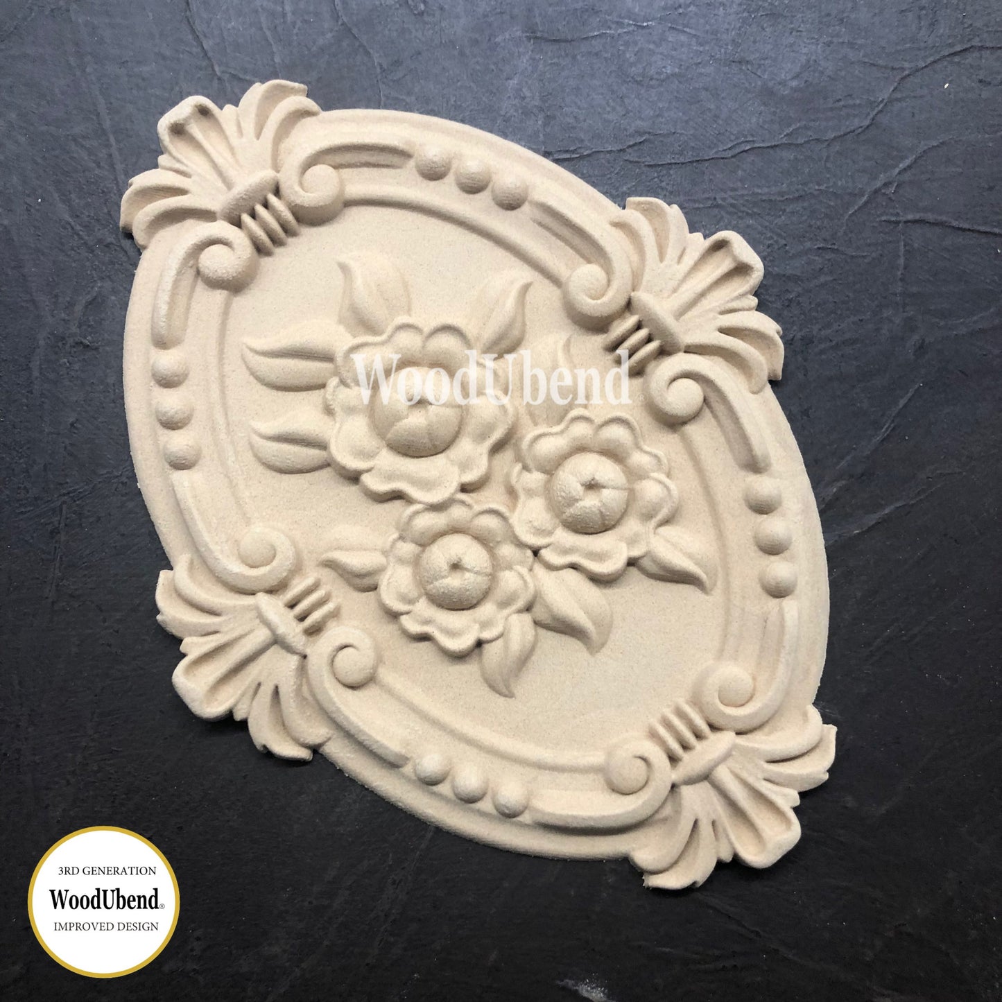 WoodUbend Pack of Two Flower Plaques WUB2097 (7.68 × 5.71 in)