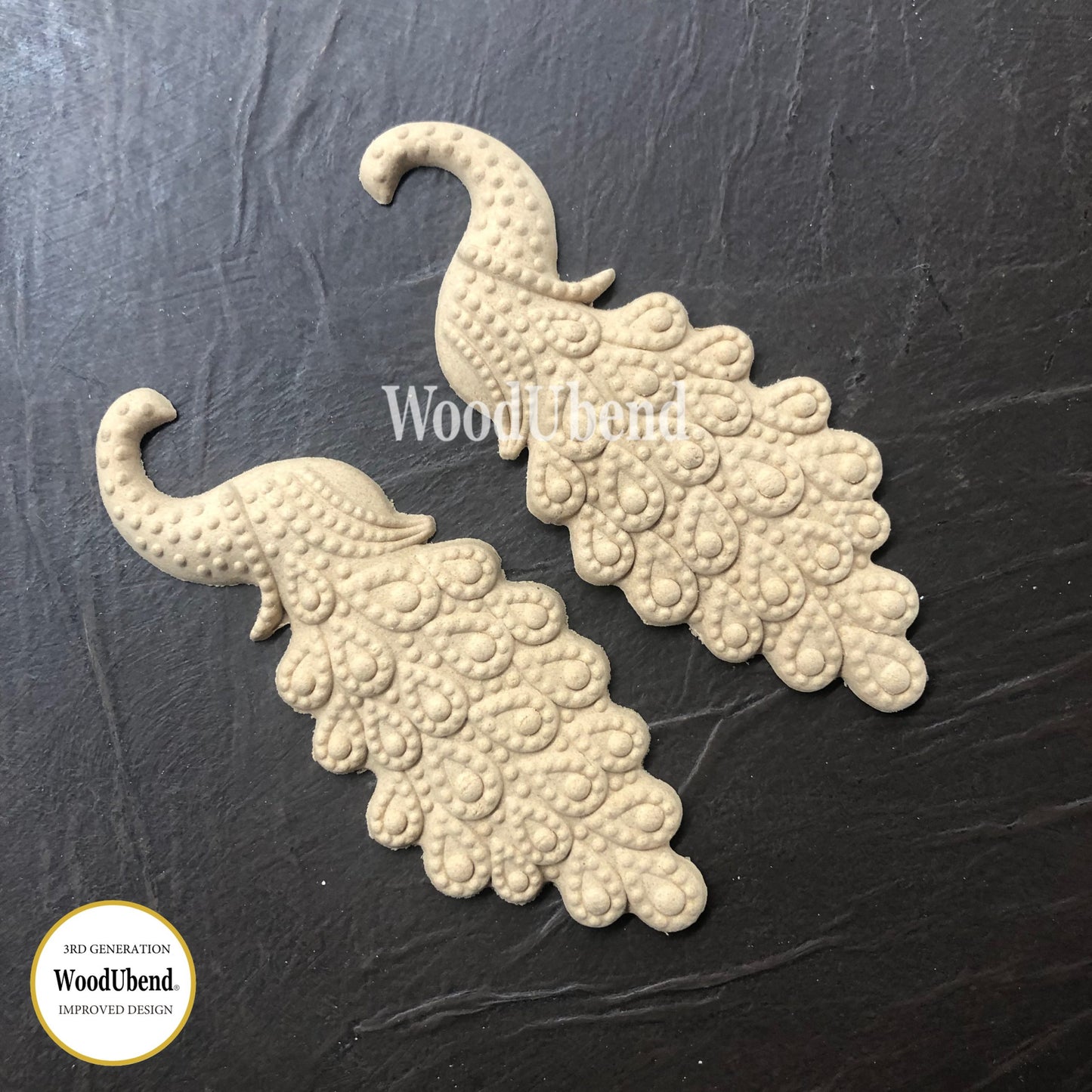 WoodUbend Pack of Two Peacocks WUB2120 (4.728 × 1.6154 in)