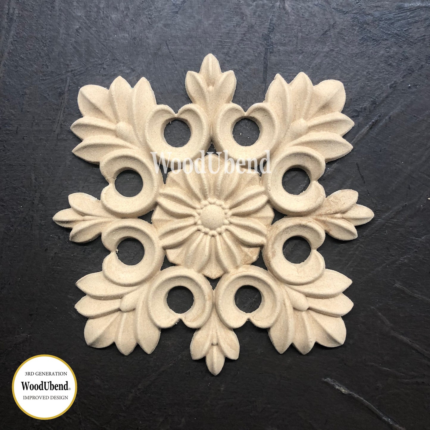 WoodUbend Pack of Two Floral Square WUB2130 (4.4128 × 4.4128 in)