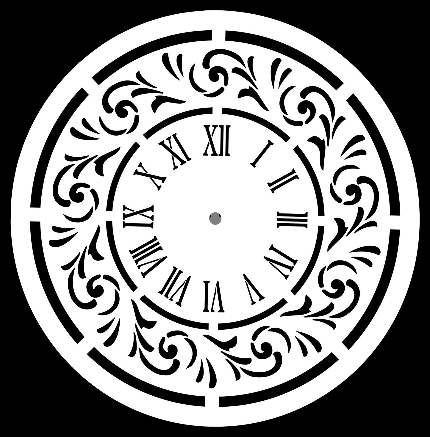 Posh Chalk Stencil Wonderland Clock 80x80cm