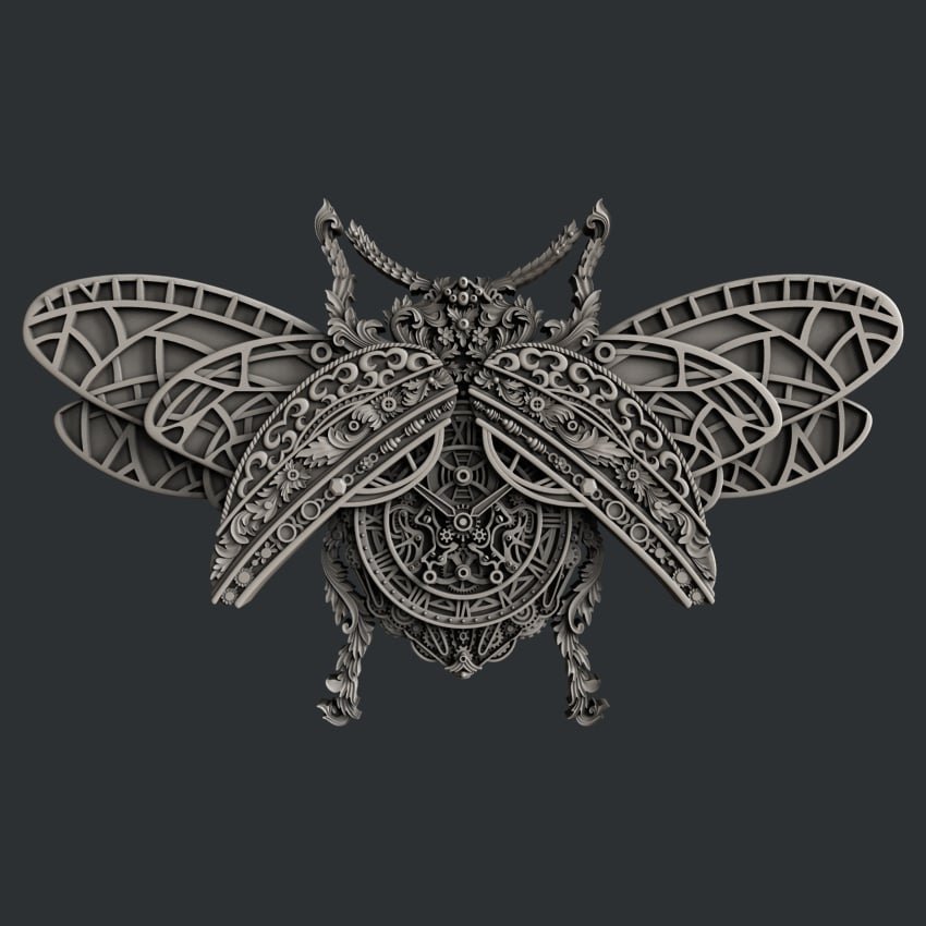 Steampunk Beetle 2 silicone mold by Zuri