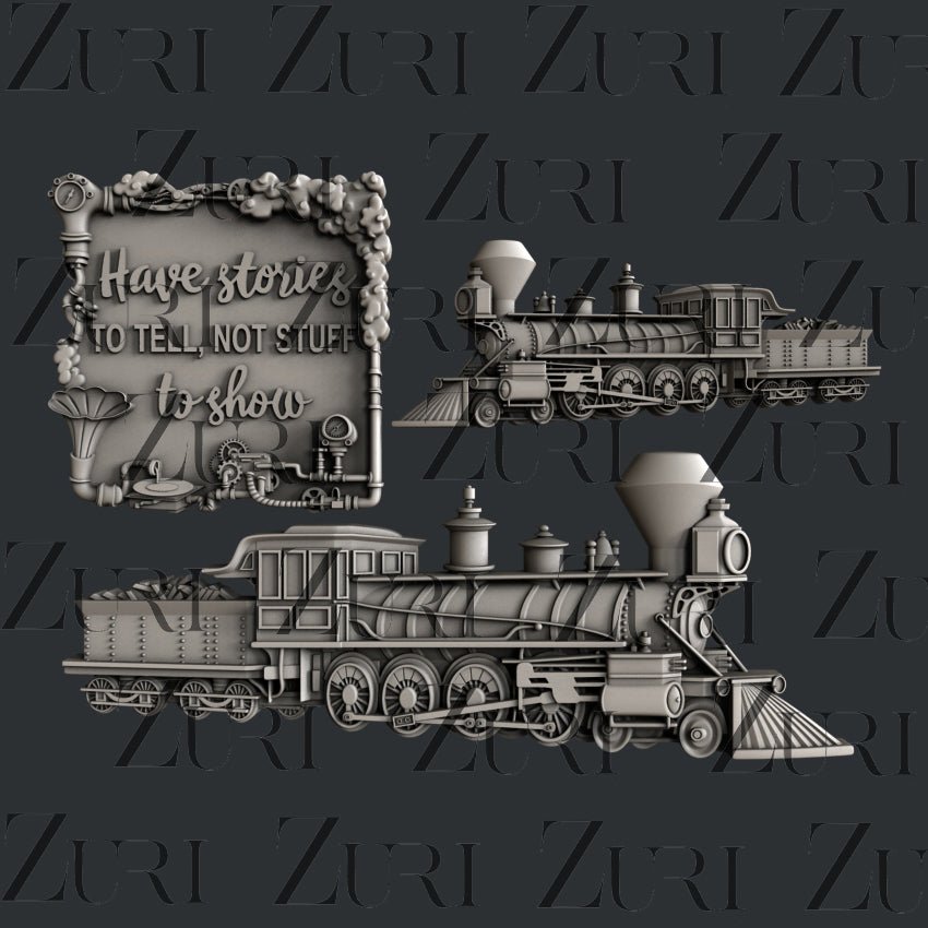 Steampunk Locomotive 1 Silicone Mold by Zuri