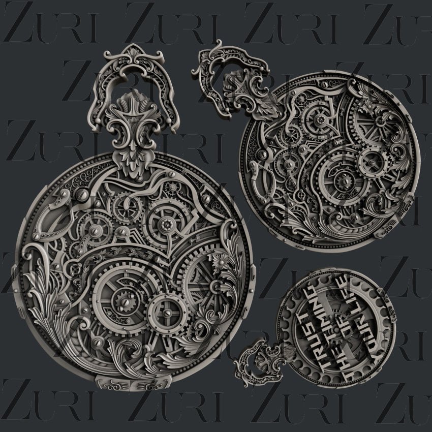 Steampunk Pocket Watch 1 Silicone Mold by Zuri