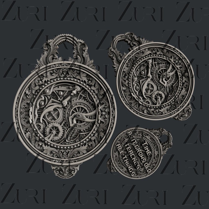 Steampunk Pocket Watch 2 Silicone Mold by Zuri