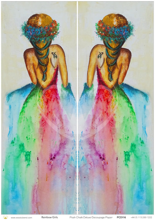 Posh Chalk Deluxe Decoupage Rainbow Girl