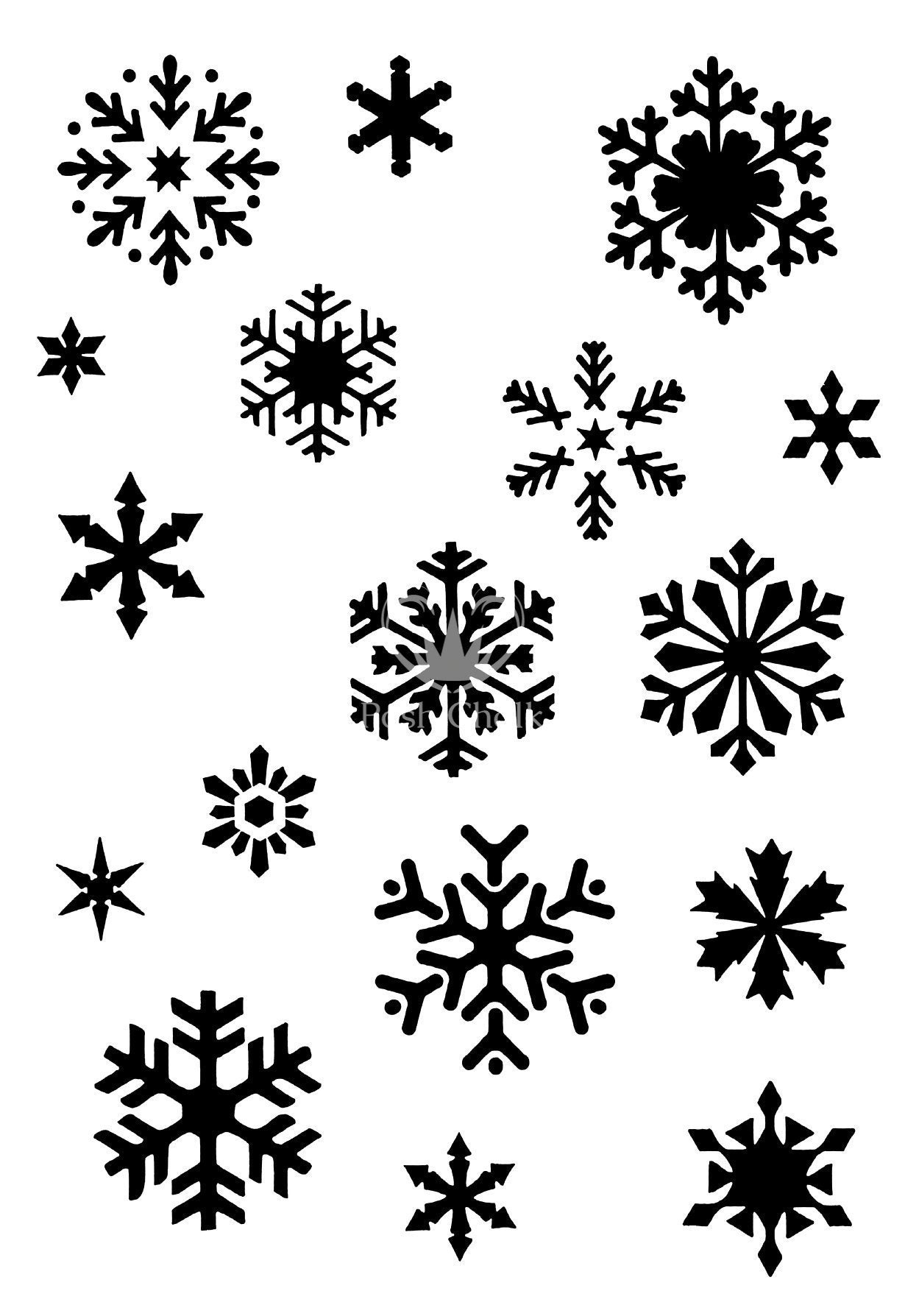 Posh Chalk Stencil Snowflakes 21x30cm