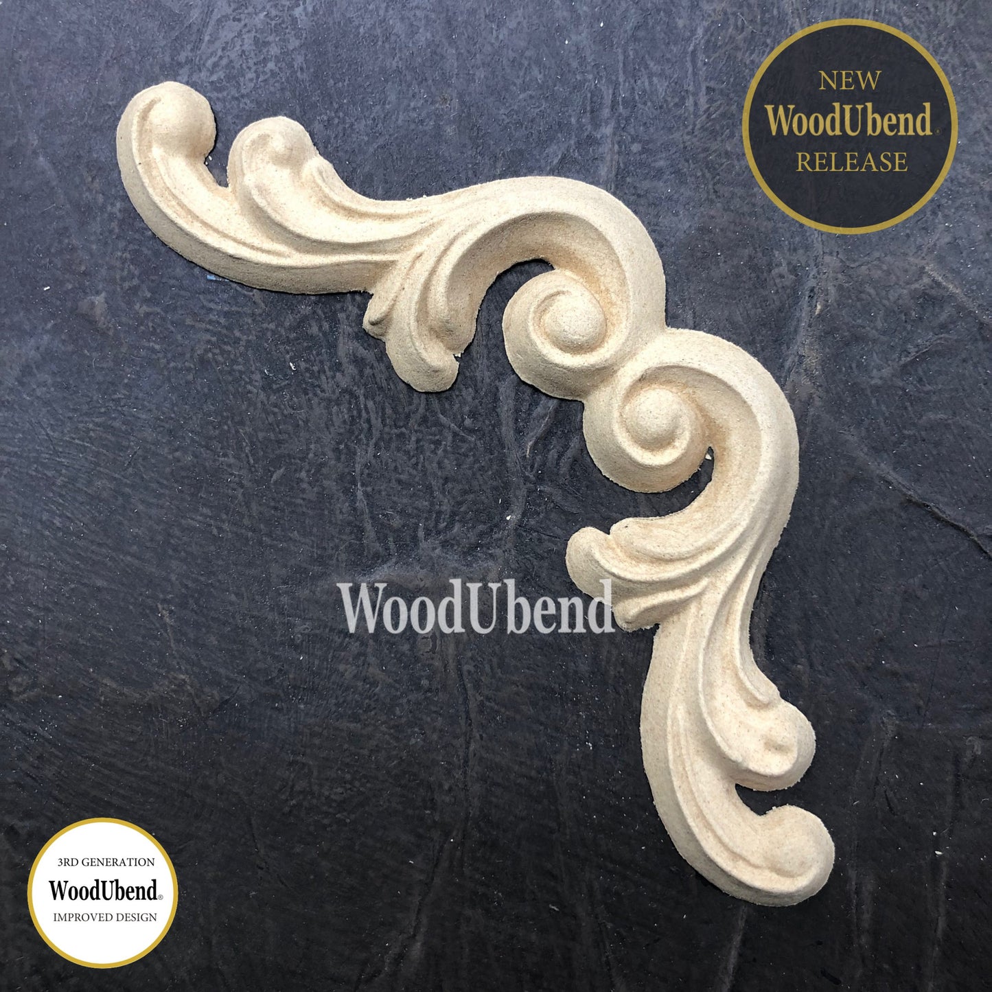 WoodUbend Pack of Two Joined Scrolls WUB6008 (1.97 × 5.31 in)