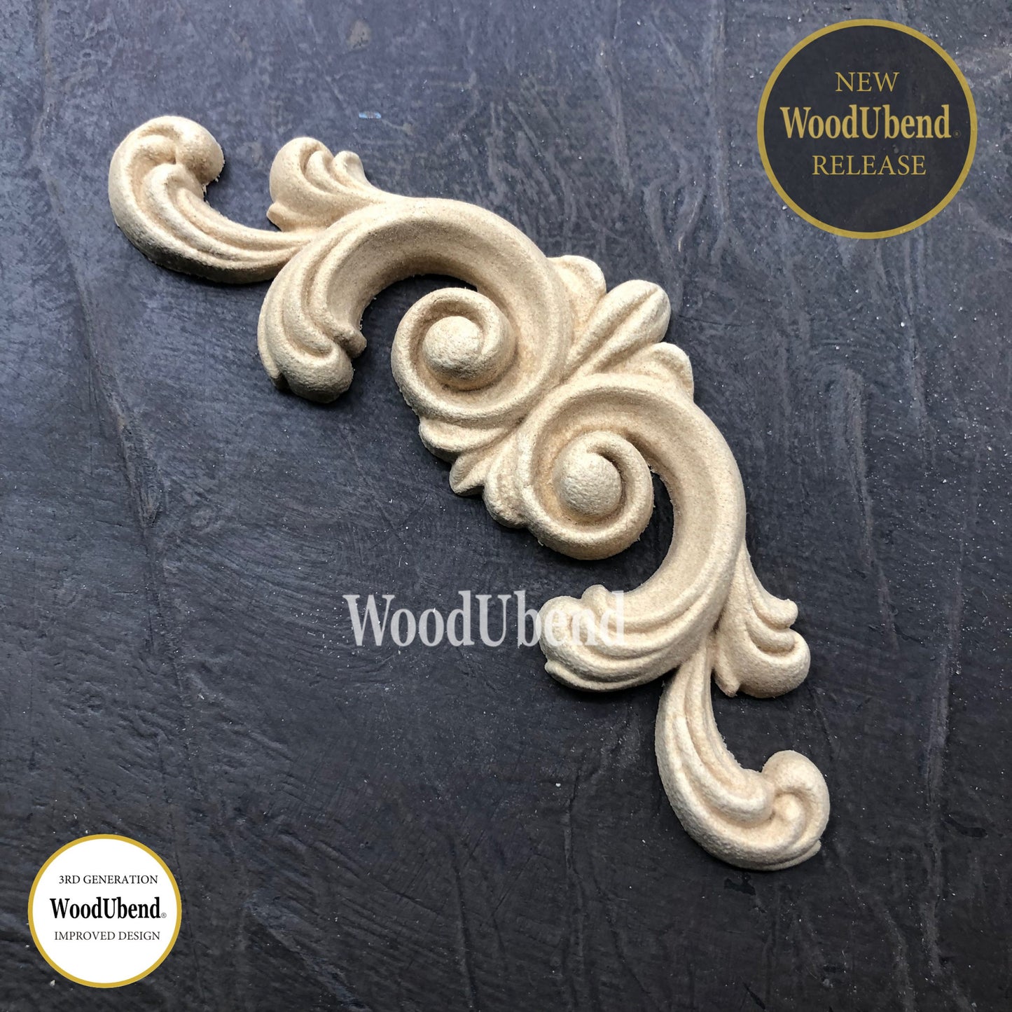 WoodUbend Pack of Two Pediments WUB6020 (1.97 × 5.28 in)