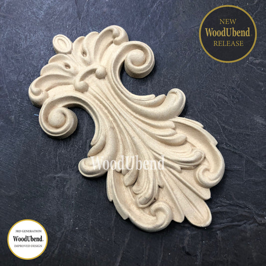 WoodUbend Pack of Two Scroll Pediments WUB6053 (6.3 × 3.7 in)