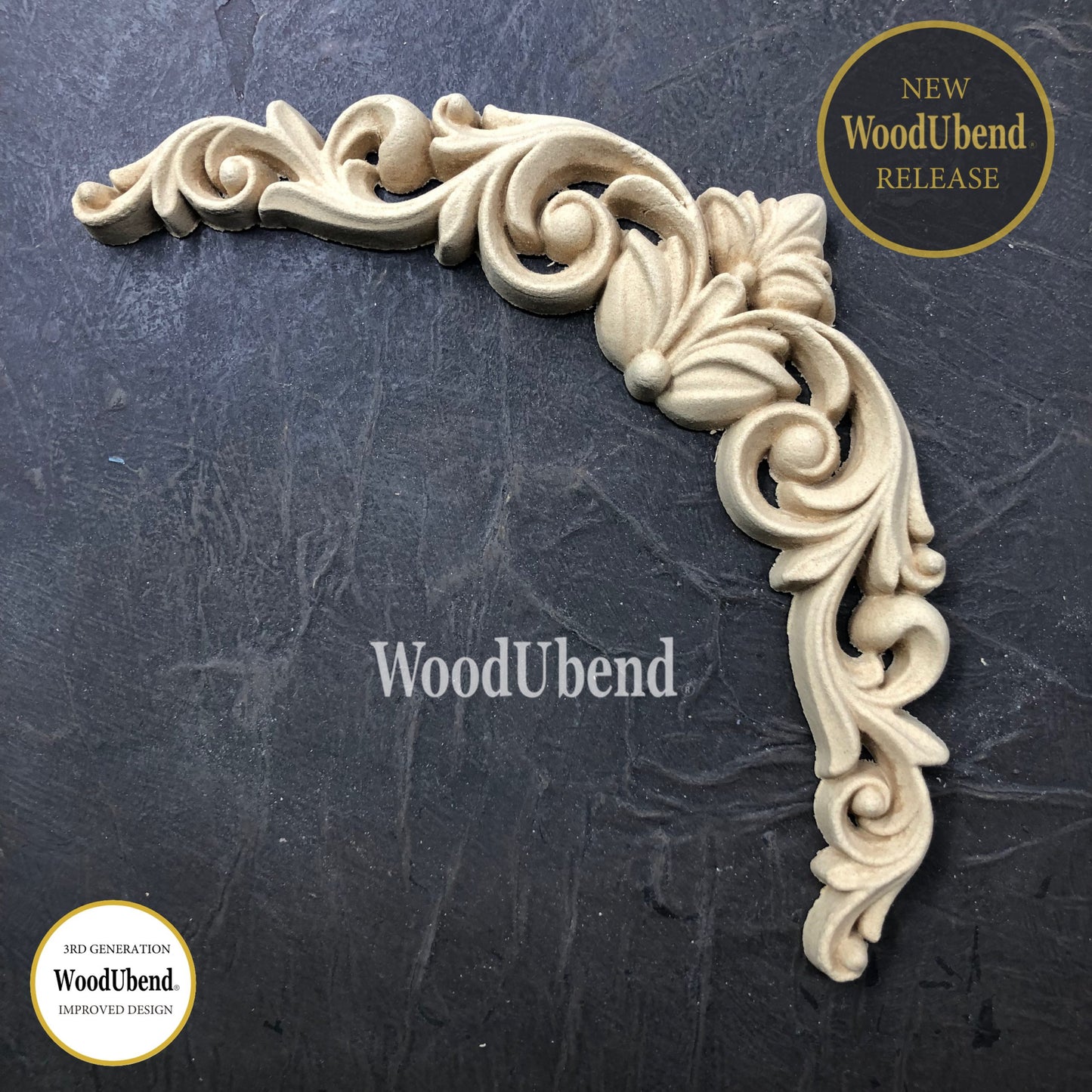 WoodUbend Pack of Two Scroll Swag Pediments WUB6060 (3.94 × 8.27 in)