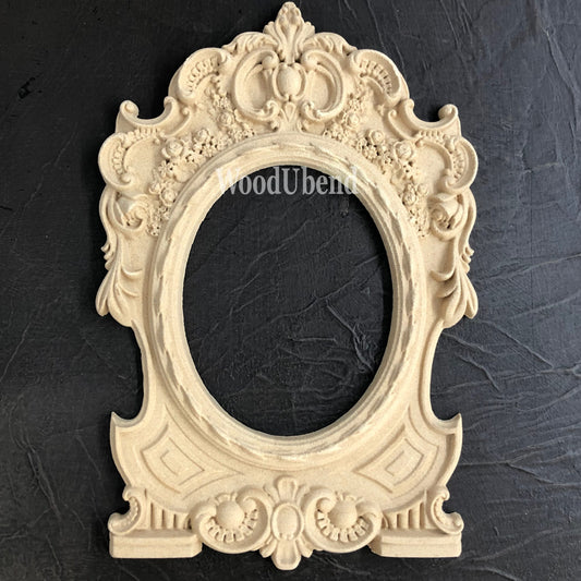 WoodUbend Pack of Two Applique Ornate Frames with Pediment WUB 6114 (7.08 × 0.6 × 10.23 in)