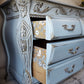 French Provincial Style Blue and Gold Dresser - Free Shipping
