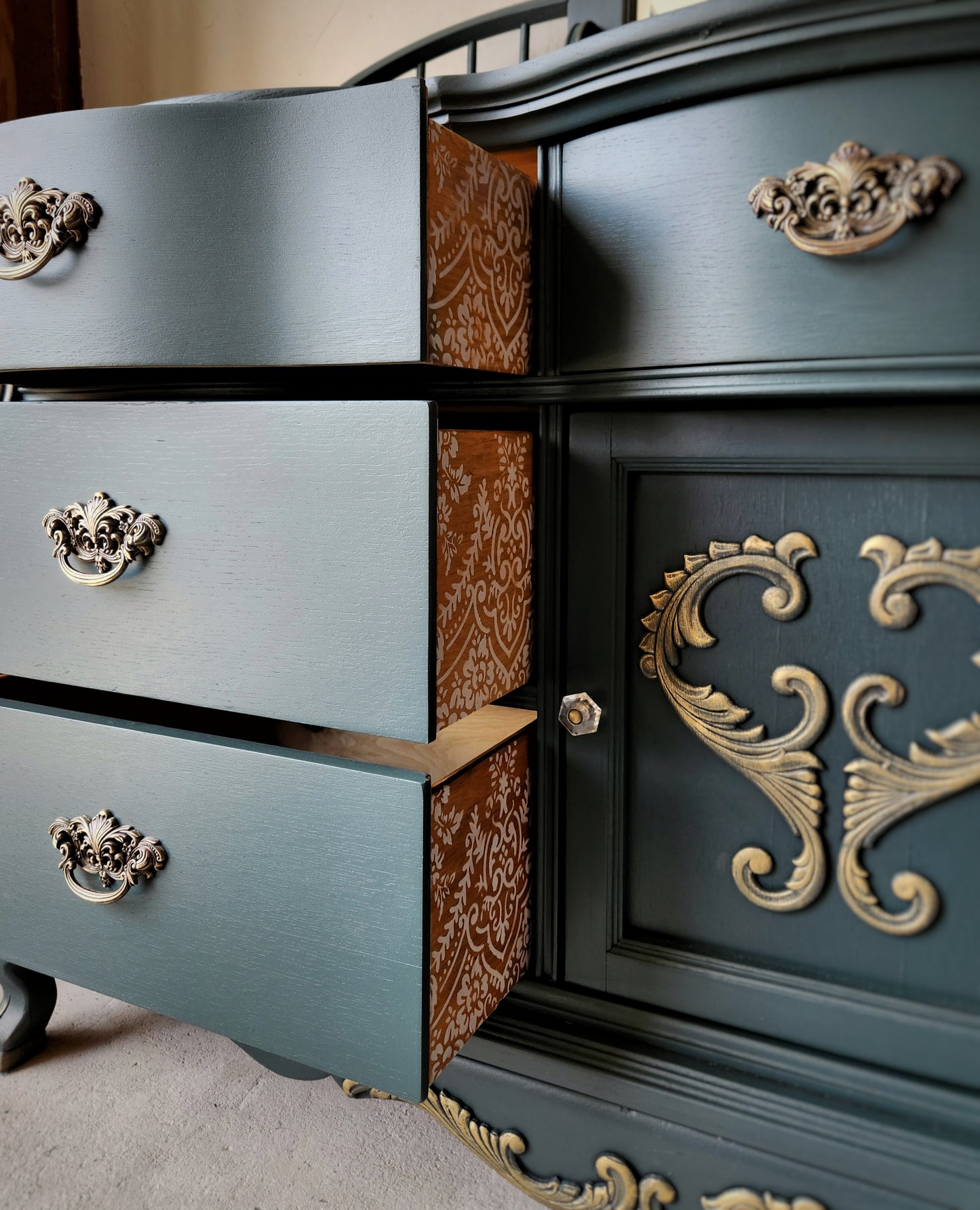 Victorian Style Dresser with Topper - Optional Customized Queen Bed