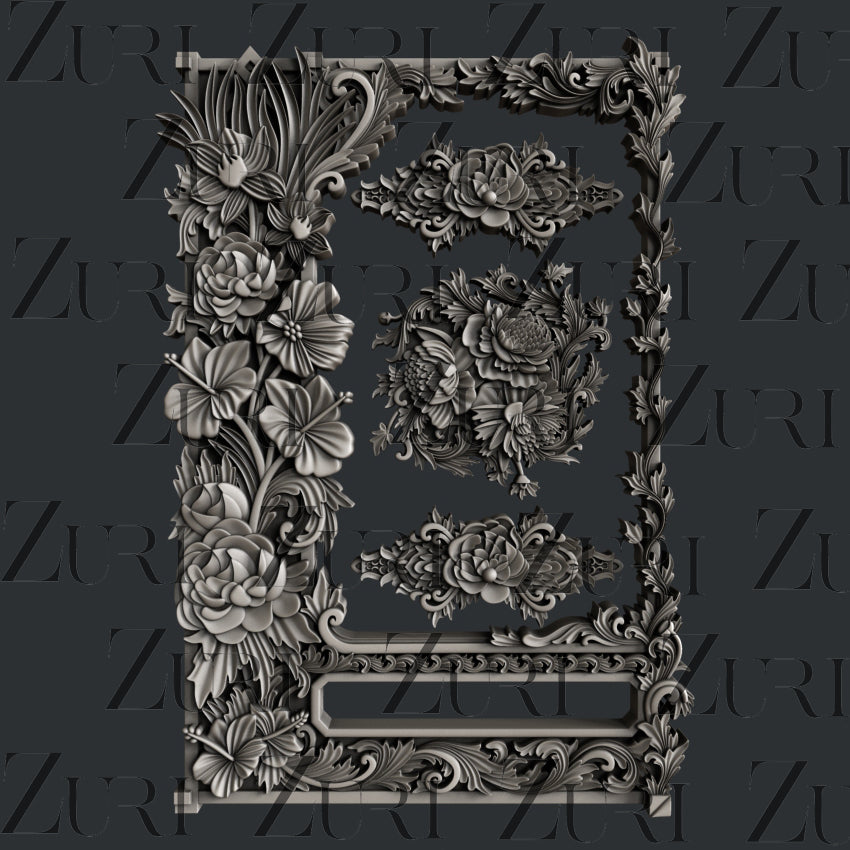 Floral Frames silicone mold by Zuri Designs