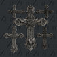 Ornate Crosses Set 1 silicone mold by Zuri