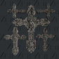 Ornate Crosses Set 2 silicone mold by Zuri