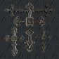 Ornate Crosses Set 3 silicone mold by Zuri