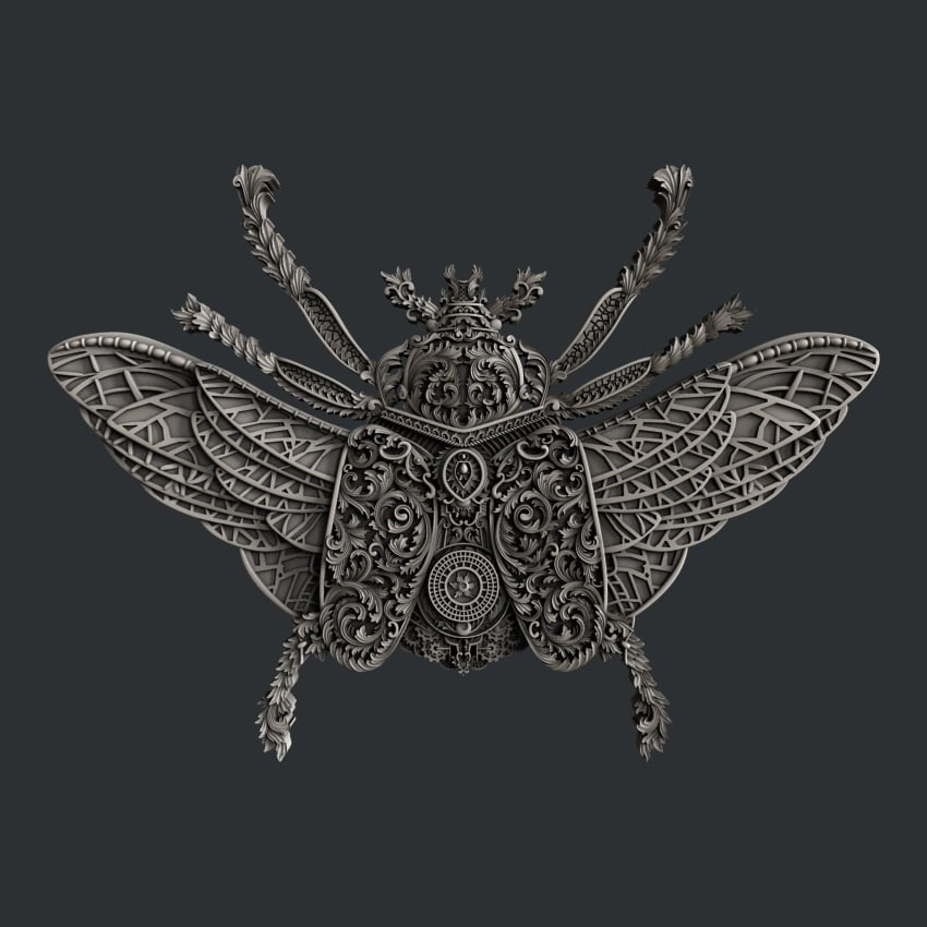 Steampunk Beetle 1 silicone mold by Zuri