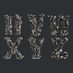 UVWXYZ Monograms silicone mold by Zuri